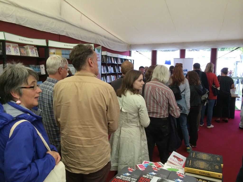 Sally signing queue @EIBF